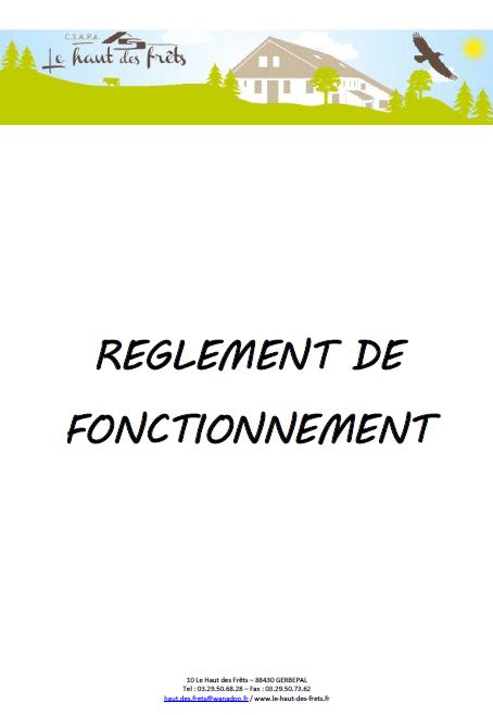 reglement; fonctionnement